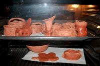 Material introducido en el horno para su secado