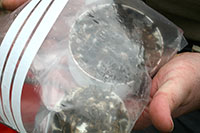 moldes de huellas en la bolsa