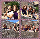 Varias fotos con ampliación de gente.