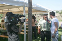 Entrevistando a 'El Gordo' para la tele