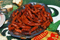 Choricillo asado para degustar