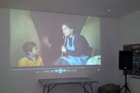 Imagen de la proyección del cortometraje de hace 21 años