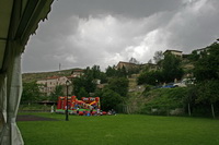 Lloviendo sobre el hinchable